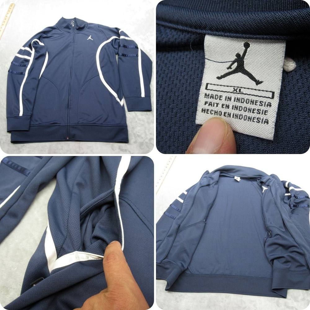 Jordan Jacket Youth XL Blue Pockets Stretch‎ Full Zip Athletic Track Fits Like L